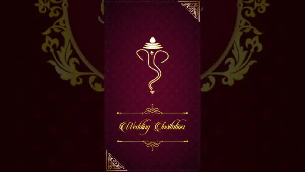 Wedding Invitation Video Red Brown and Gold Theme