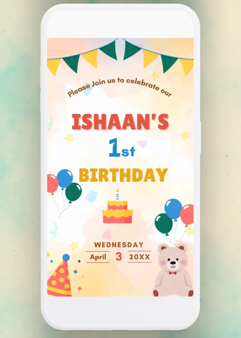 Carnival-themed First Birthday Invitation Video | Editable Canva Template  B244990