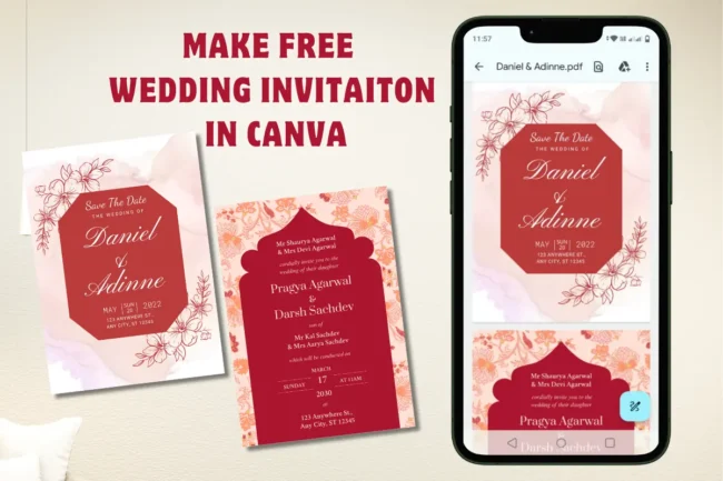 How to make Free Wedding Invitation PDF in Canva