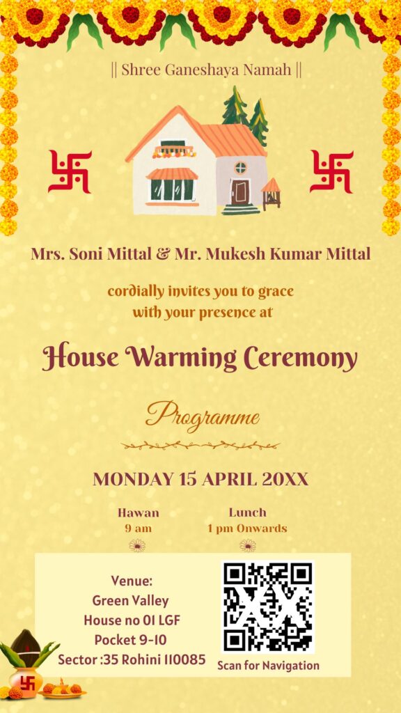 House warming Digital Invitation E-card design 01