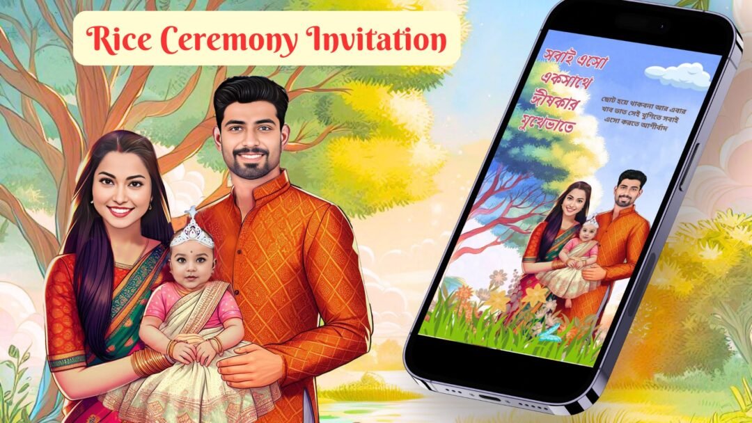 Rice Ceremony Invitation Video | Personalized Caricature Theme | Design ...