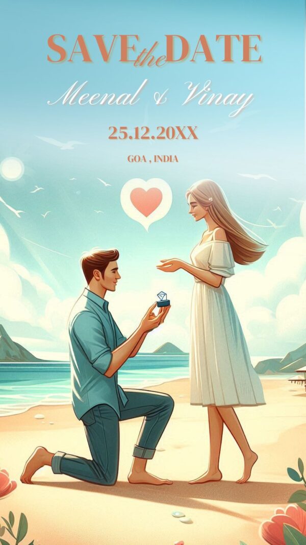 Soft, Romantic, Beach-Themed Wedding Save the Date e-card | Design Code: S248817 Full size preview