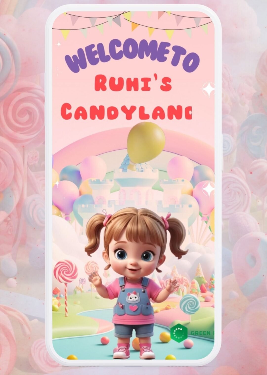 Candyland Theme Birthday Invitation Video for Girl