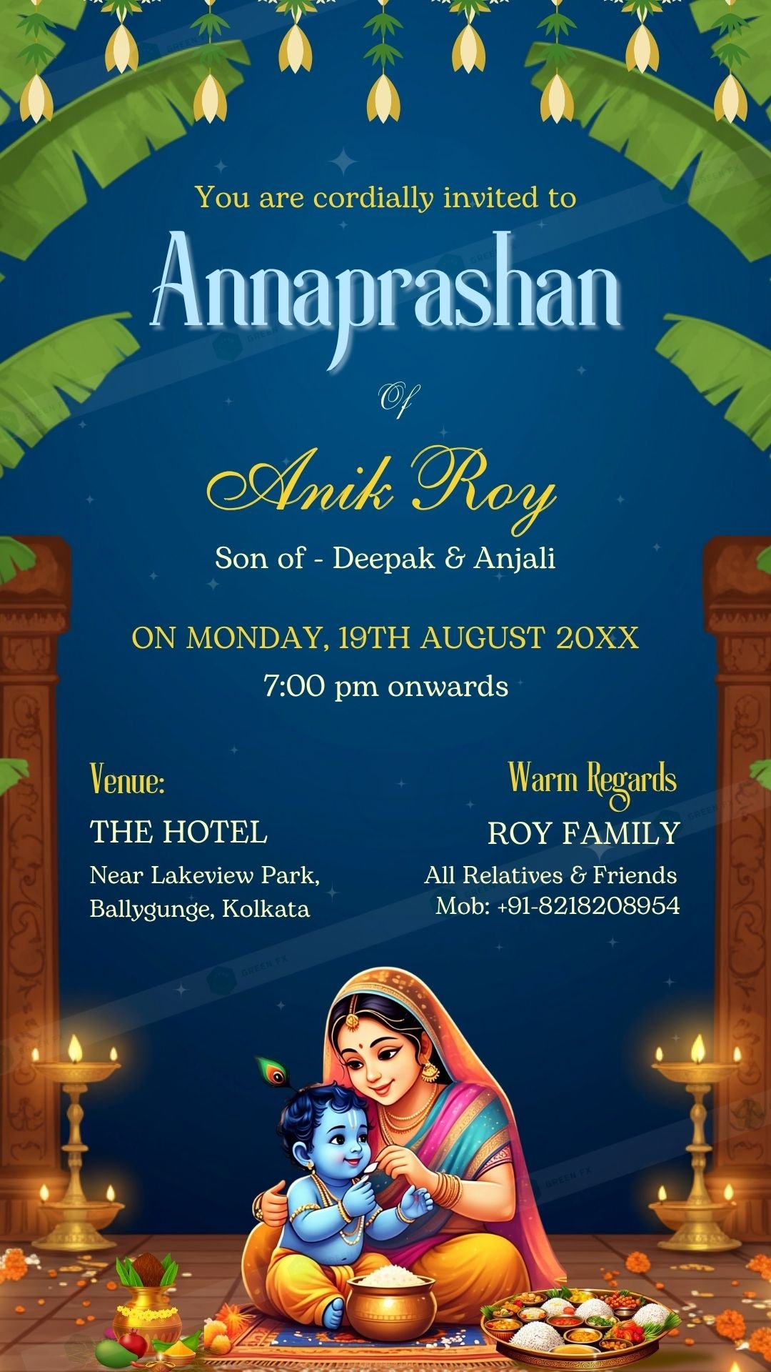 Annaprashan Invitation Card Template Design A256148